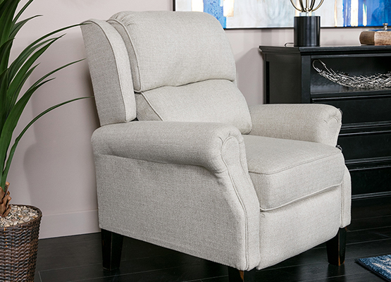 upholstery recliner with fabric