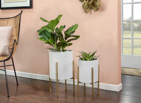 gold planters for fall