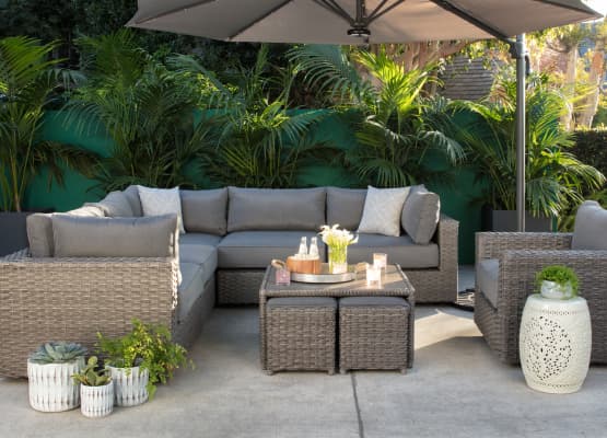 decorating patio with potted plants