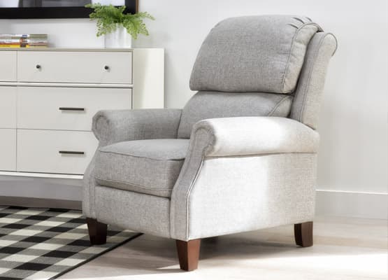 small space recliner white