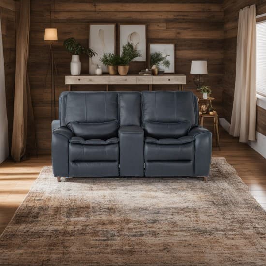 navy blue leather couch decor aesthetic