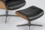 Amala Dark Grey Leather Reclining Swivel Arm Chair with Adjustable Headrest And Ottoman - Detail