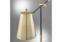 30 Inch Gold Brass + Black Metal Desk Task Lamp With Usb Port + High Speed Wireless Charge - Detail
