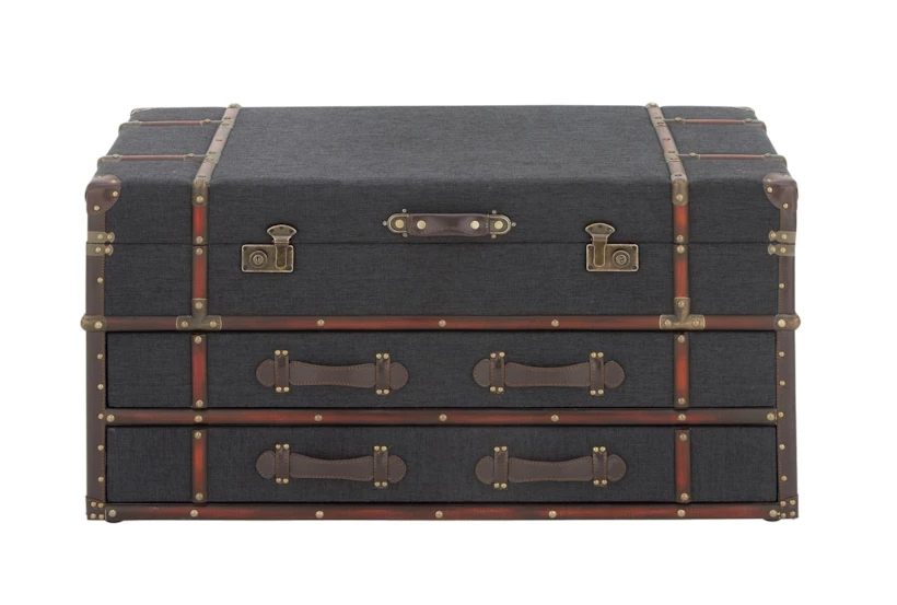 40 Inch Fabric + Wood Trunk With Drawers - 360