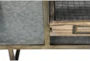 48X18 Grey Iron + Wood Console Table - Detail