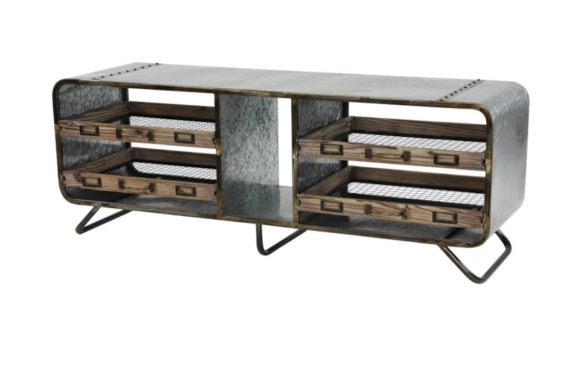 48X18 Grey Iron + Wood Console Table - 360