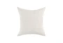 22X22 Taupe + Velvet Applique Rectangle Grid Linen Throw Pillow - Back
