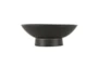 16" Matte Black Ceramic Round Footed Bowl - Back