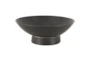 16" Matte Black Ceramic Round Footed Bowl - Signature