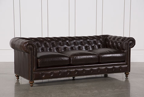 Mansfield tufted leather sofa