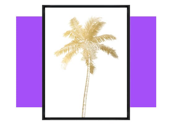 framed palm tree