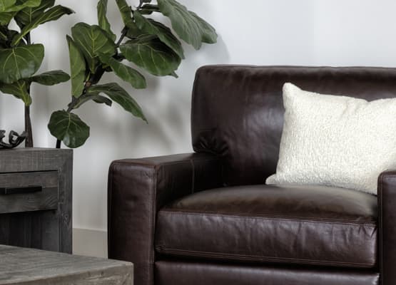 brown leather chair for reading