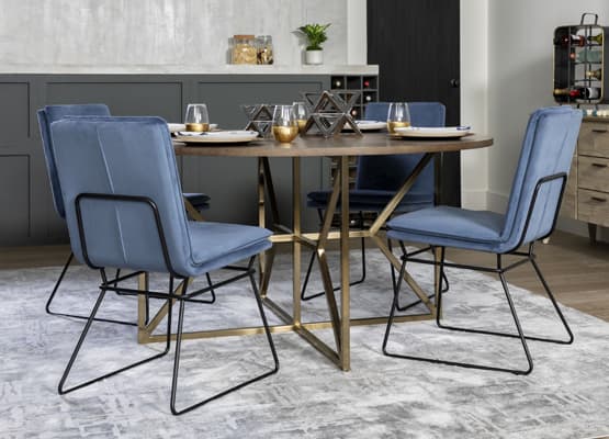 blue dining set