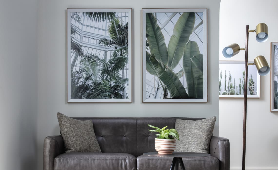 leaf wall art idea for living room