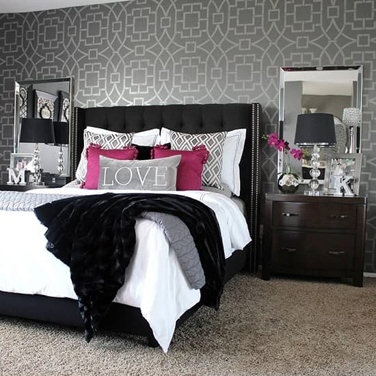 love fab decor bedroom dark with pink accent