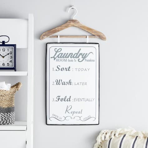 laundry to do list wall sign