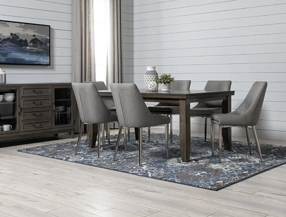 Grey Dining Room with Ashford II Dining Table
