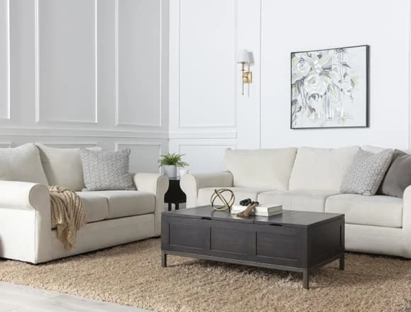 White Living Room with Cameron II Sofa