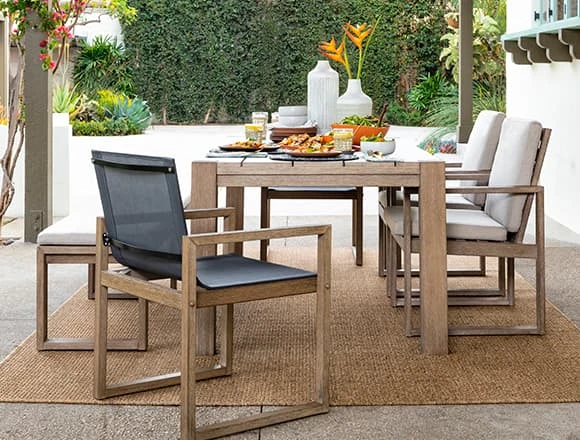 Modern Patio & Backyard with Malaga Outdoor Dining Table