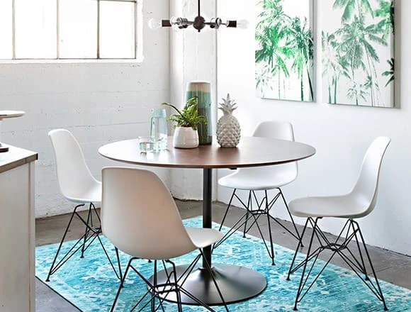 Coastal Dining Room with Vespa Dining Table