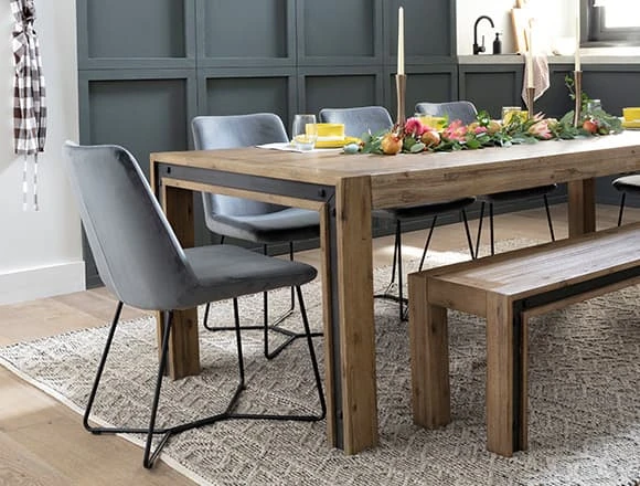 Industrial Dining Room with Amos Extension Dining Table