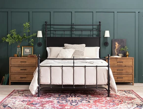 Traditional Bedroom with Magnolia Home Trellis Queen Panel Bed By Joanna Gaines