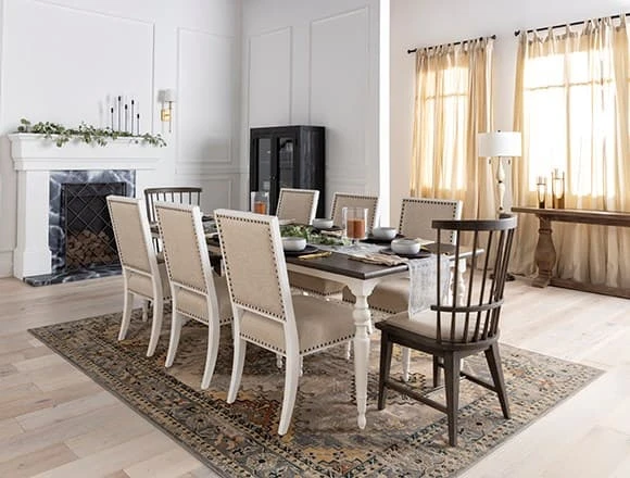 Traditional Dining Room with Candice II Extension Rectangle Dining Table