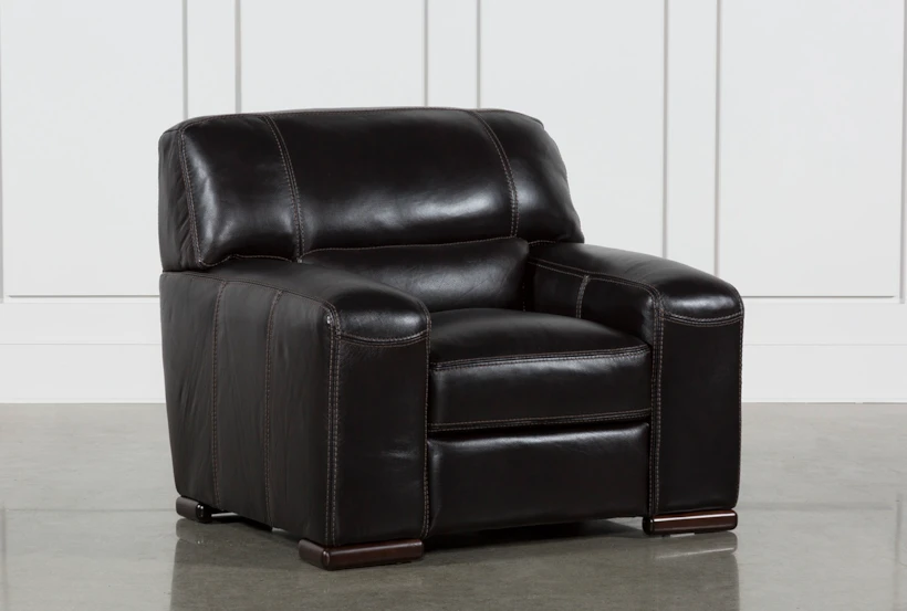 Grandin Blackberry Leather Arm Chair - 360