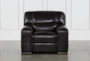 Grandin Blackberry Leather Arm Chair - Front