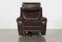 Carl Chocolate Leather Power Lift Recliner with Power Headrest - Front