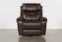 Carl Chocolate Leather Power Lift Recliner with Power Headrest - Signature
