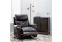 Carl Chocolate Leather Power Lift Recliner with Power Headrest - Room