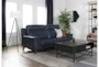 Moana Blue Leather 87" Power Dual  Reclining Sofa with USB - Room
