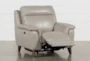 Moana Taupe Leather Power Reclining Chair with USB - Recline