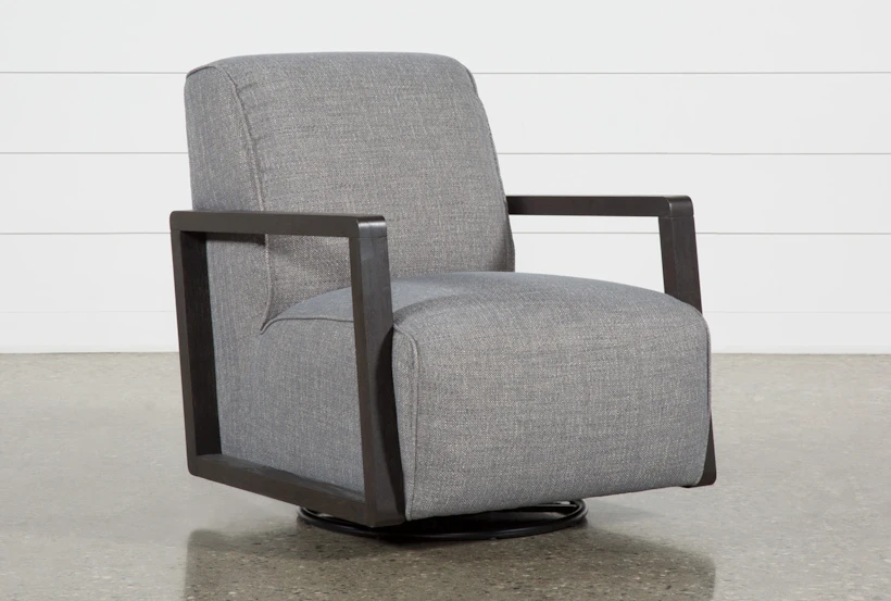 Kathleen Dark Grey Swivel Glider Arm Chair - 360