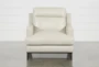Kathleen Cream Leather Arm Chair - Front