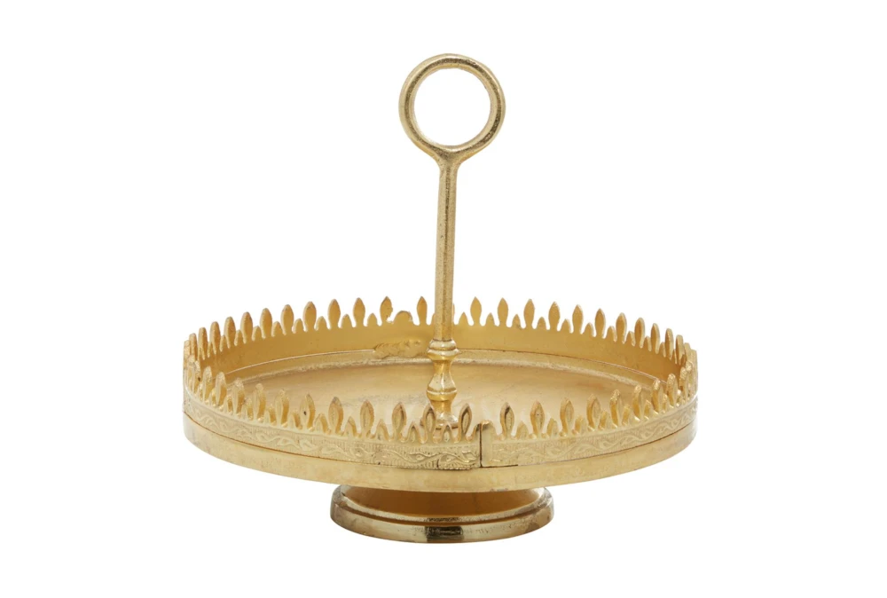 12 Inch Gold Tray Stand