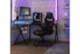 Theory White Rolling Office Gaming Desk Chair With Black Trim - Room