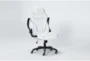 Theory White Rolling Office Gaming Desk Chair With Black Trim - Side