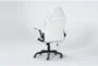 Theory White Rolling Office Gaming Desk Chair With Black Trim - Side