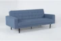 Petula II Blue 85" Convertible Sleeper Sofa Bed - Side