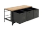 39" Black Chinese Fir Wood Storage Bench - Front