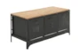 39" Black Chinese Fir Wood Storage Bench - Front