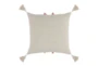 22X22 Orange + Pink Multi Horizontal Stripe Throw Pillow With Tassels - Back