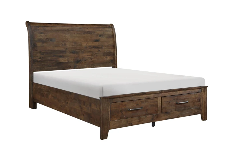 Callum California King Wood Platform Bed With Storage - 360