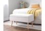 31" Beige Storage Bench With Natural Wood Legs - Room