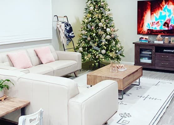 white christmas living room