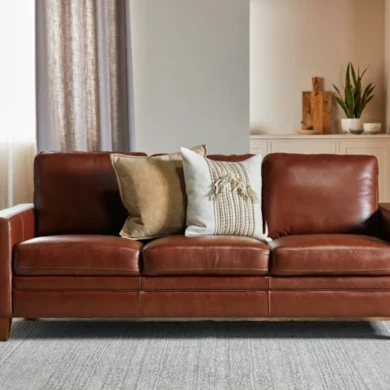 types of leather couches square