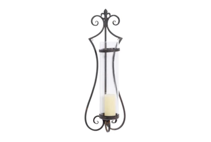 Rustic Iron Scroll Candle Sconce