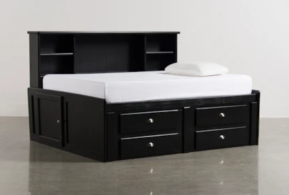 Summit Black Full Bookcase Daybed Bed With 4-Drawer Storage Unit | Living  Spaces